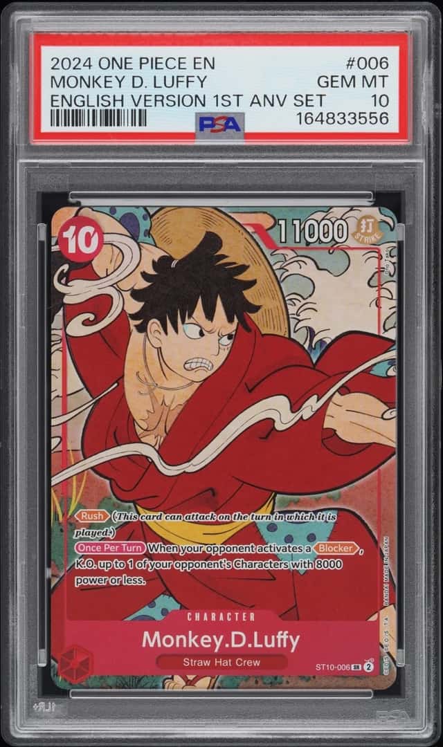 One Piece Monkey D. Luffy English Version 1st Anniversary Set 006 PSA 10