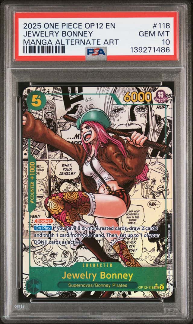 One Piece Jewelry Bonney Op12 Legacy Of The Master 118 Manga Alt Art PSA 10