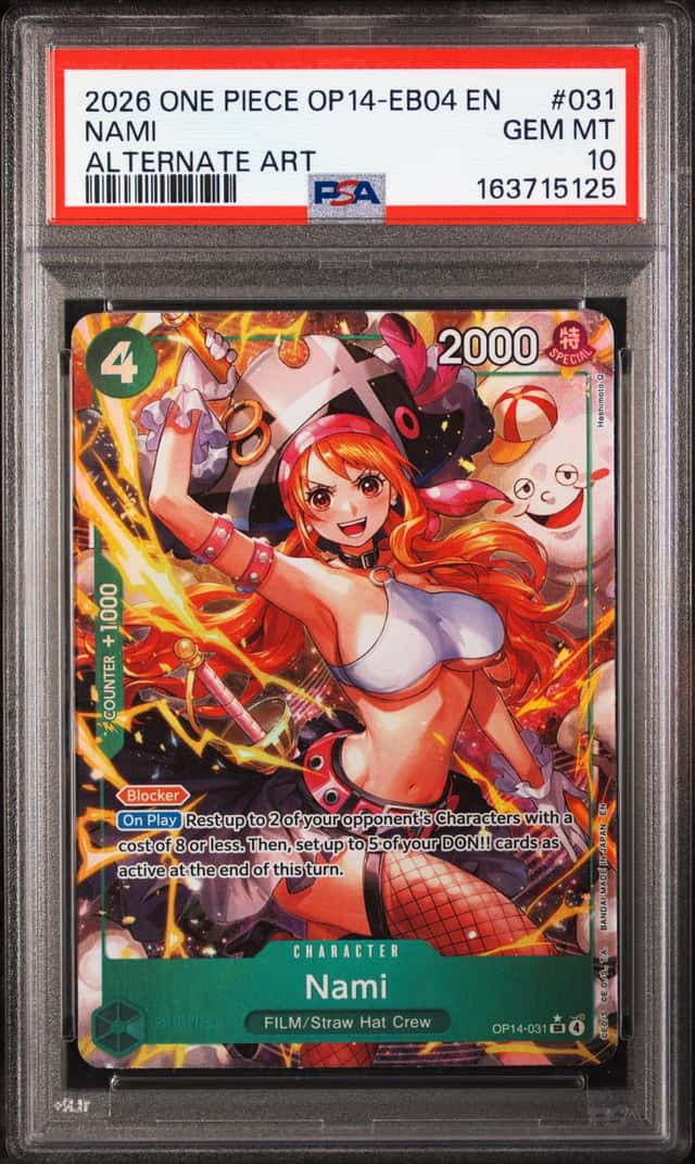2026 One Piece Nami OP14-031 Alternate Art PSA 10 Gem Mint English OP14