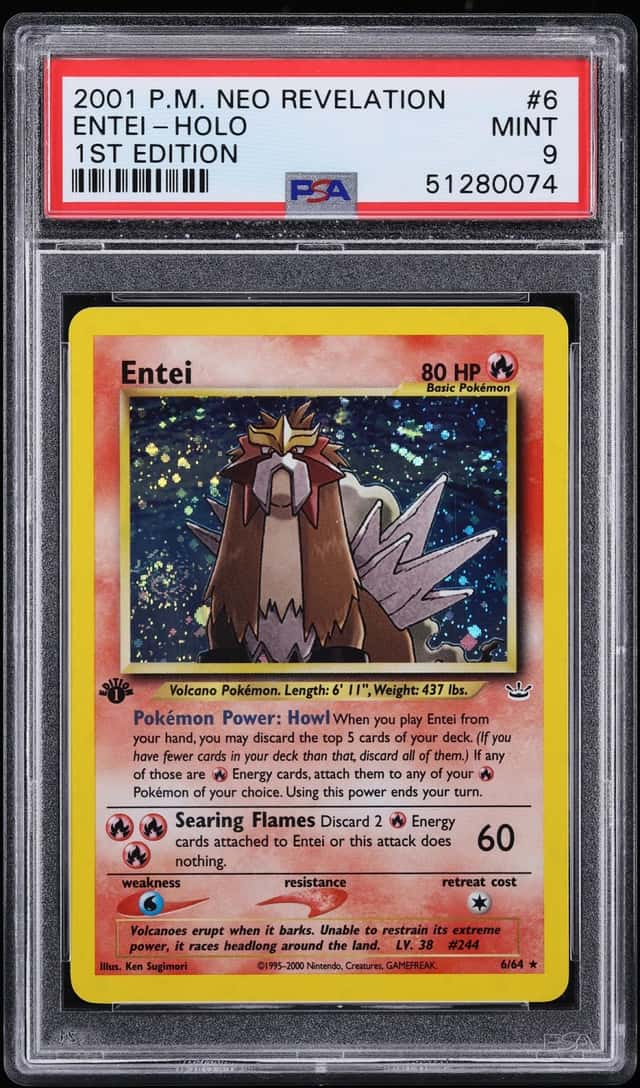 2001 Pokemon Neo Revelation 1st Edition Holo Entei #6 PSA 9 MINT
