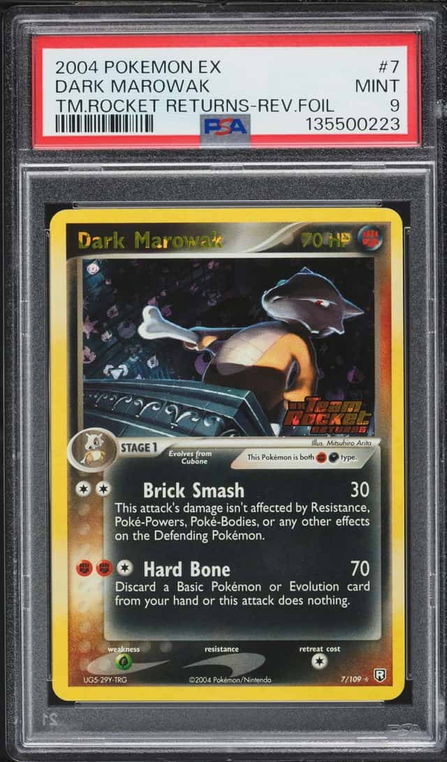 2004 Pokemon EX Team Rocket Returns Reverse Holo Dark Marowak #7 PSA 9 MINT