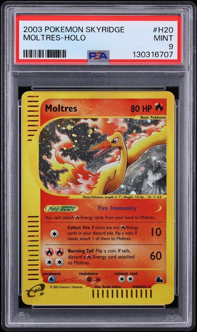 2003 Pokemon Skyridge Holo Moltres #H20 PSA 9 MINT