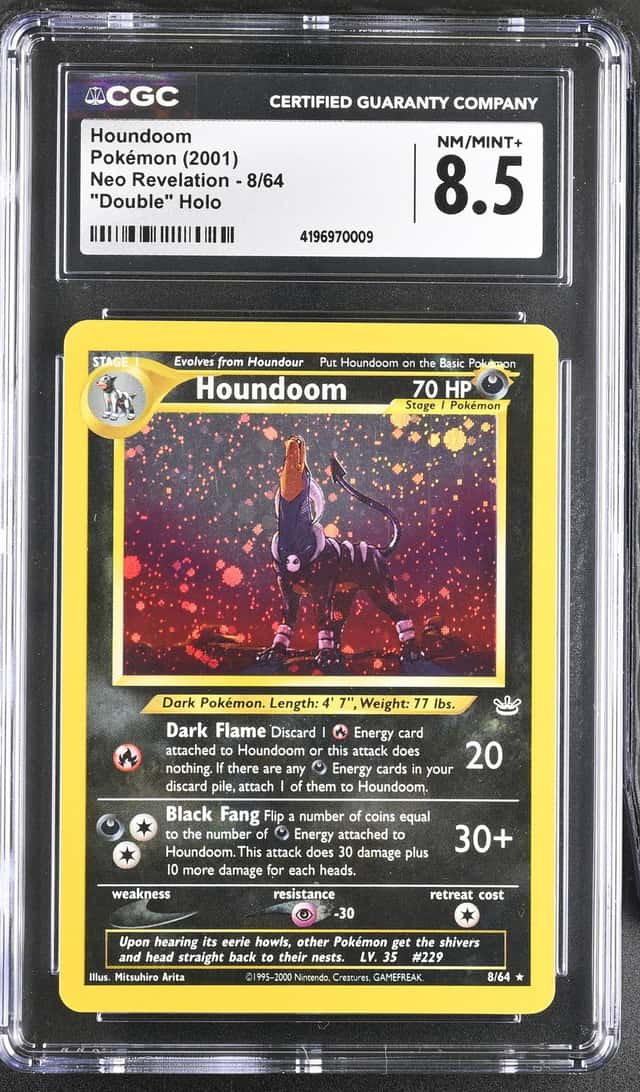 2001 Pokemon Neo Revelation Double Holo Houndoom #8 CGC 8.5 NM-MT+