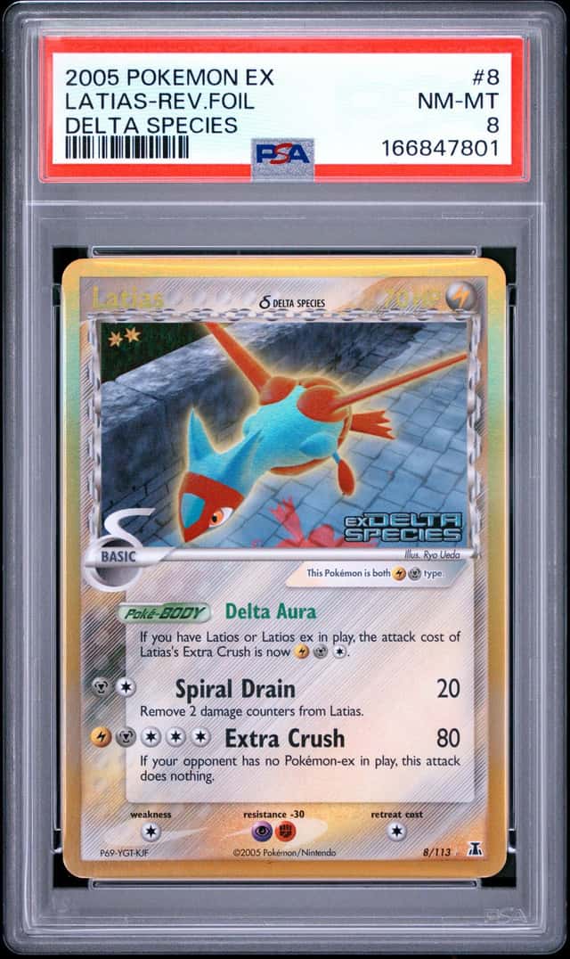 2005 Pokemon EX Delta Species Reverse Holo Latias #8 PSA 8 NM-MT