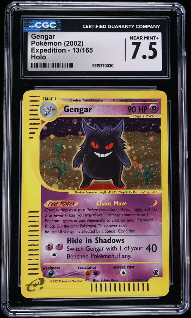 2002 Pokemon Expedition Holo Gengar #13 CGC 7.5 NRMT+