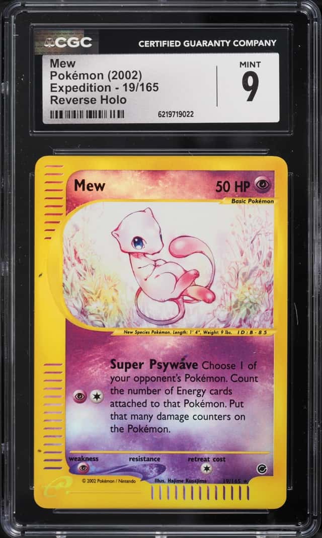 2002 Pokemon Expedition Reverse Holo Mew #19 CGC 9 MINT