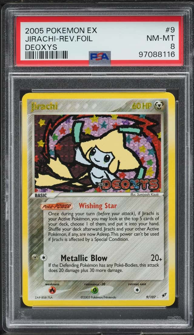 2005 Pokemon EX Deoxys Reverse Holo Jirachi #9 PSA 8 NM-MT