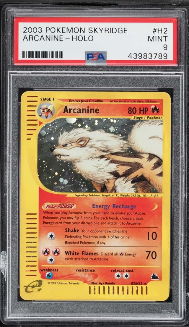 2003 Pokemon Skyridge Holo Arcanine #H2 PSA 9 MINT