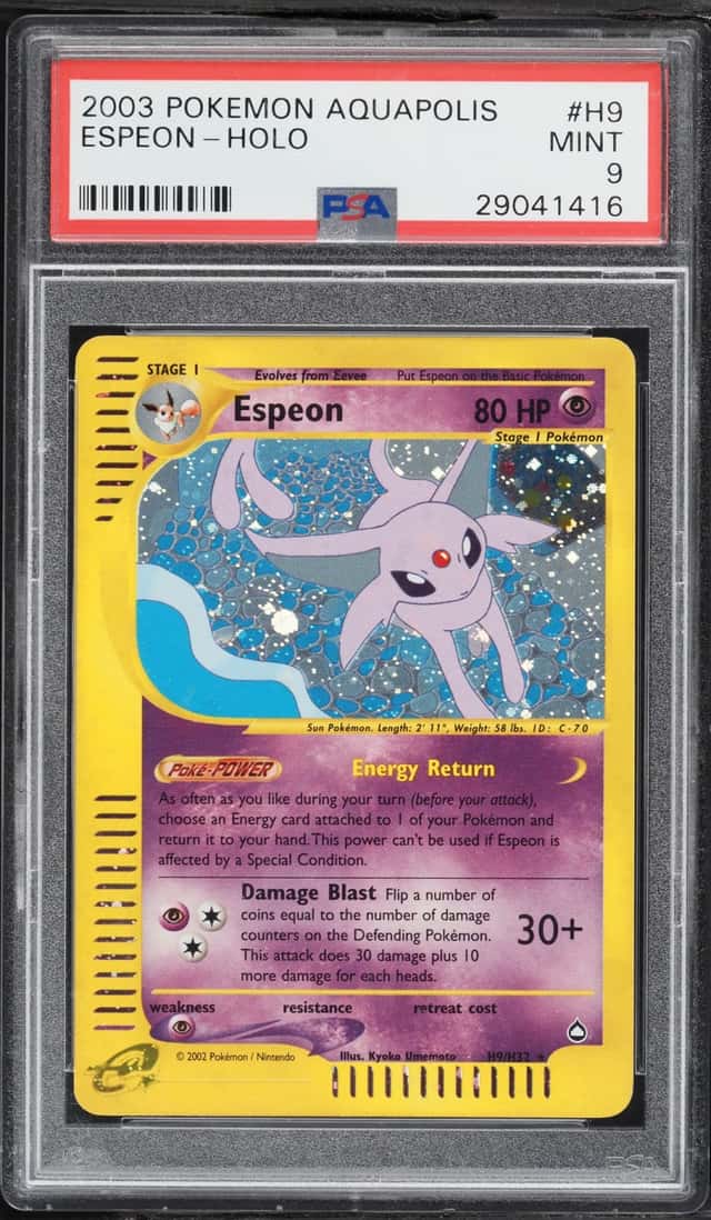 2003 Pokemon Aquapolis Holo Espeon #H9 PSA 9 MINT