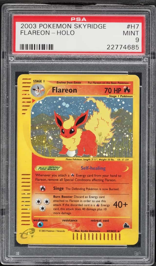 2003 Pokemon Skyridge Holo Flareon #H7 PSA 9 MINT
