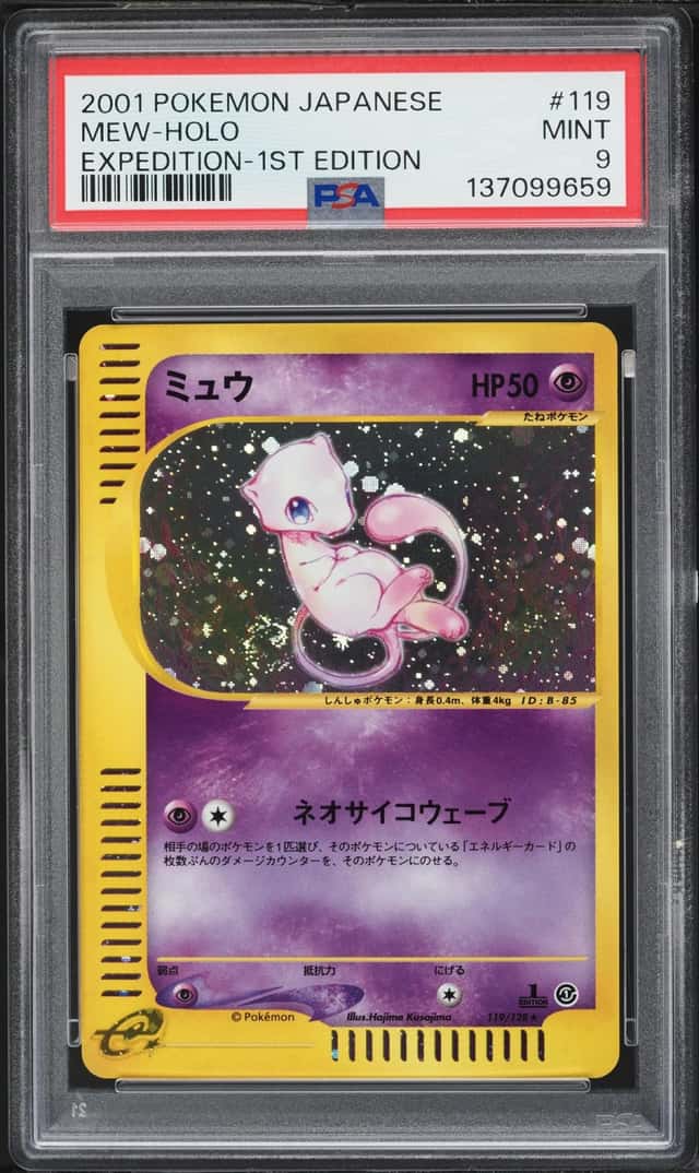 2001 Pokemon Japanese Expedition 1st Edition Holo Mew #119 PSA 9 MINT