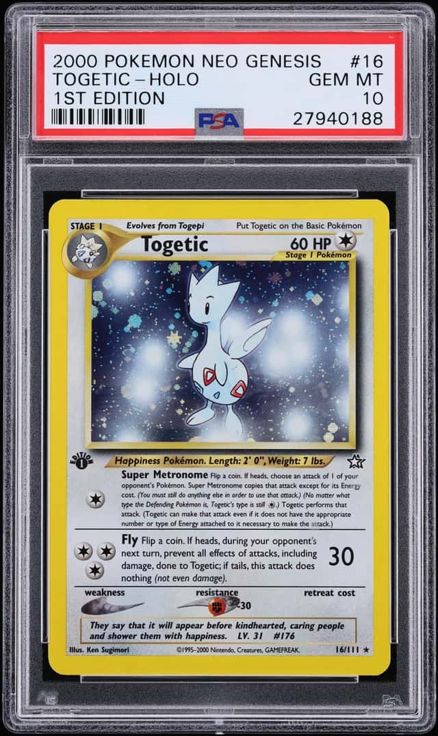 2000 Pokemon Neo Genesis 1st Edition Holo Togetic #16 PSA 10 GEM MINT