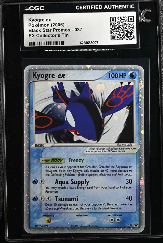 2006 Pokemon Black Star Promo EX Collector's Tins Holo Kyogre Ex #37 CGC AUTH