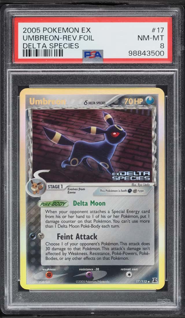 2005 Pokemon EX Delta Species Reverse Holo Umbreon #17 PSA 8 NM-MT