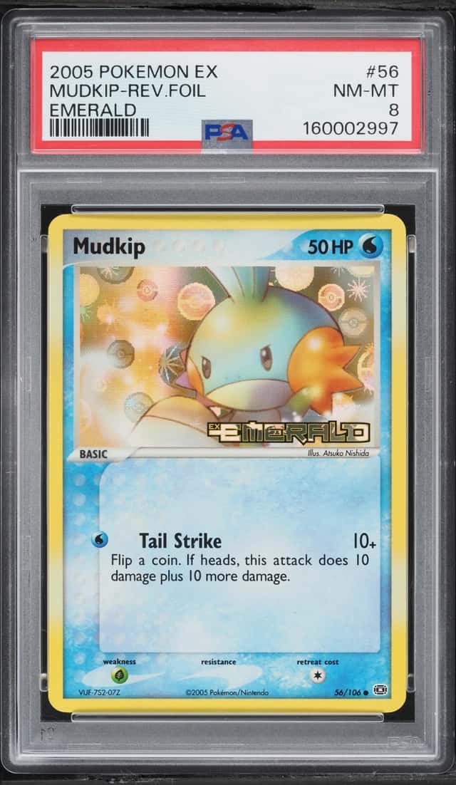 2005 Pokemon EX Emerald Reverse Holo Mudkip #56 PSA 8 NM-MT