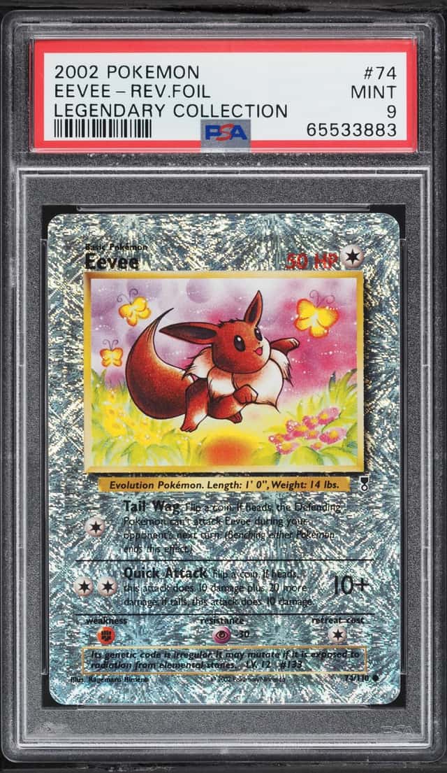 2002 Pokemon Legendary Collection Reverse Holo Eevee #74 PSA 9 MINT