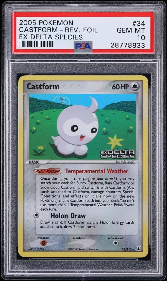 2005 Pokemon EX Delta Species Reverse Holo Castform #34 PSA 10 GEM MINT