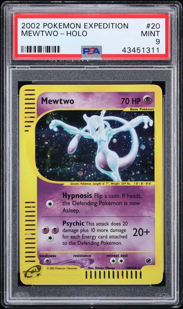 2002 Pokemon Expedition Holo Mewtwo #20 PSA 9 MINT