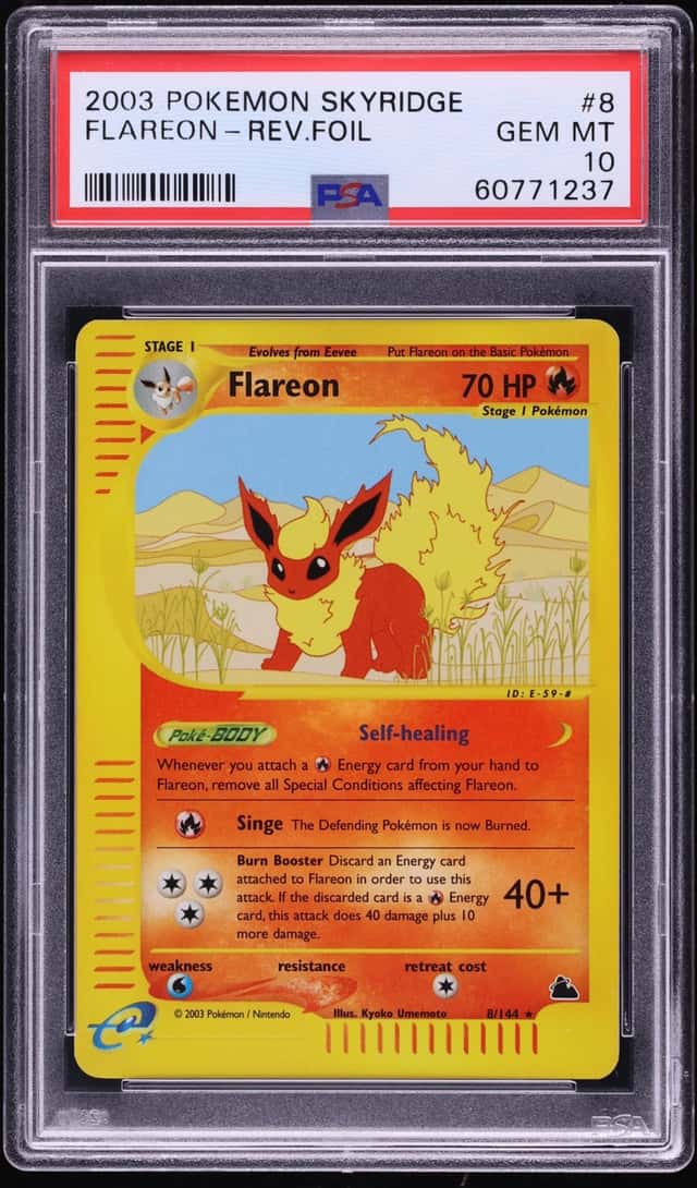 2003 Pokemon Skyridge Reverse Holo Flareon #8 PSA 10 GEM MINT