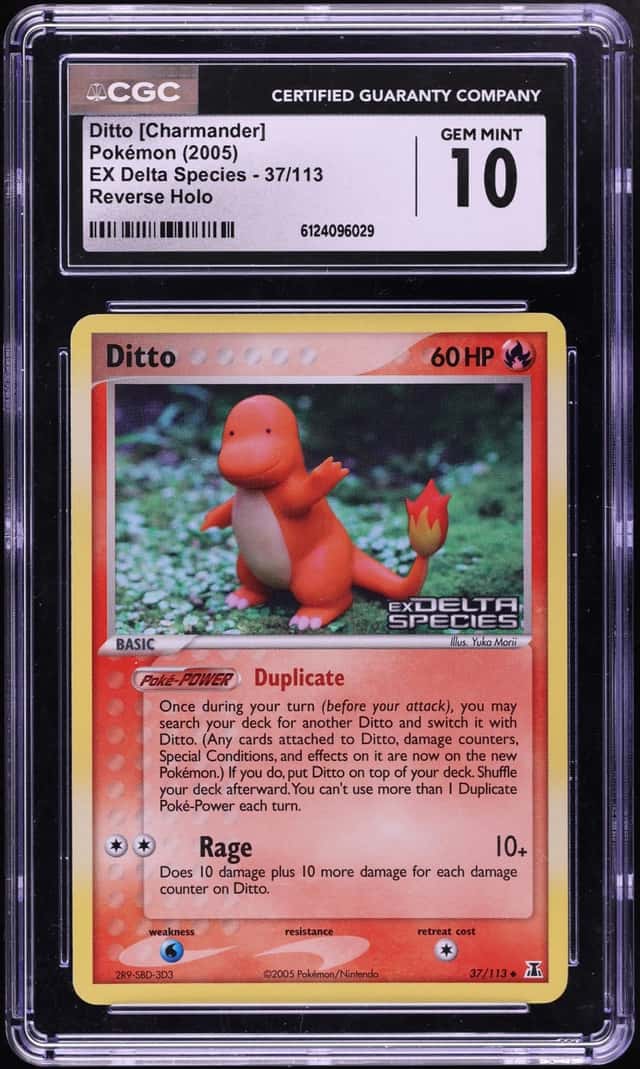2005 Pokemon EX Delta Species Reverse Holo Ditto Charmander #37 CGC 10 GEM MINT