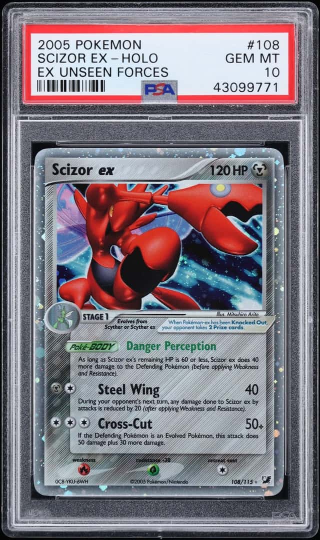 2005 Pokemon EX Unseen Forces Holo Scizor Ex #108 PSA 10 GEM MINT