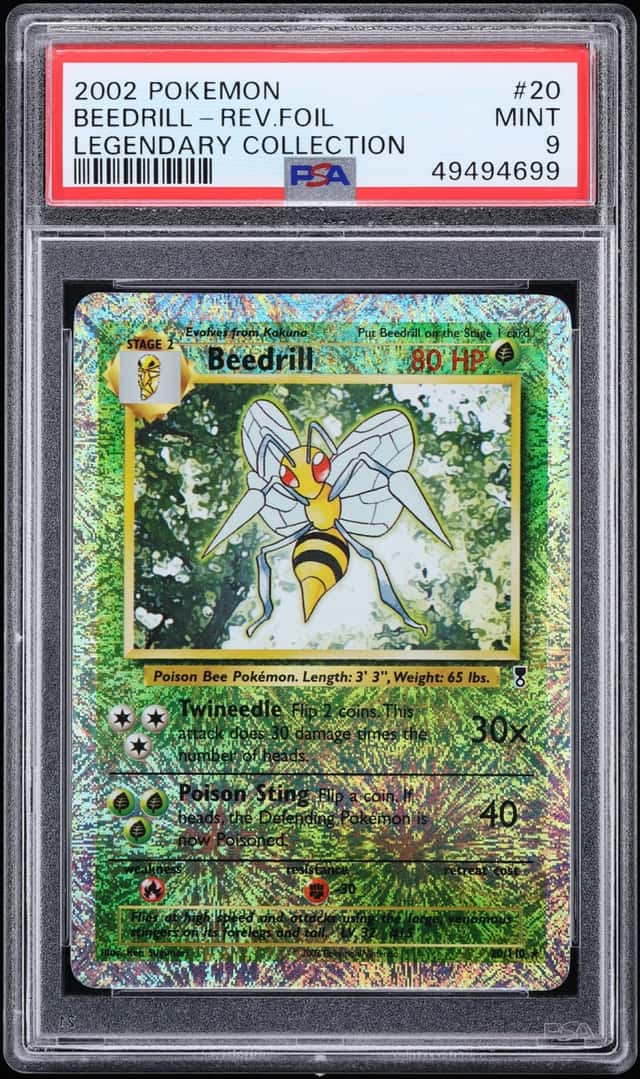 2002 Pokemon Legendary Collection Reverse Holo Beedrill #20 PSA 9 MINT