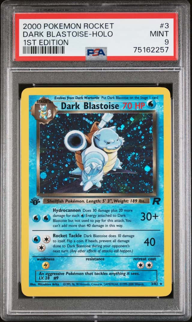 2000 Pokemon Team Rocket 1st Edition Holo Dark Blastoise #3 PSA 9 MINT