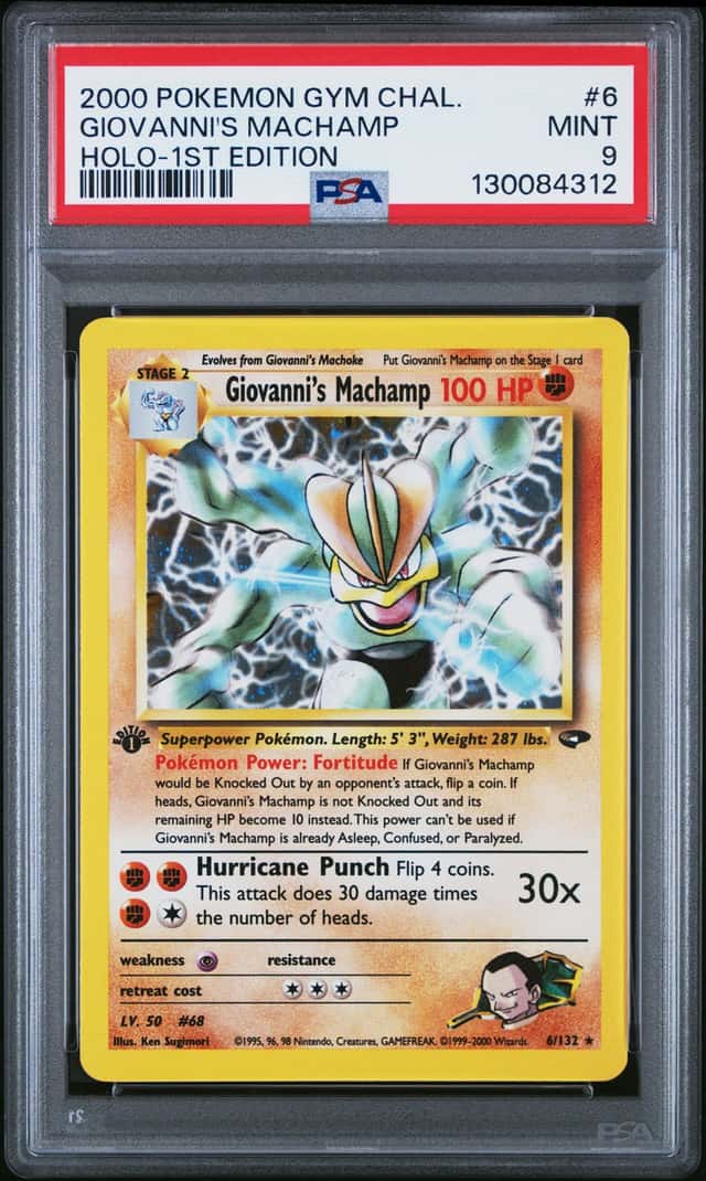 2000 Pokemon Gym Challenge 1st Edition Holo Giovanni's Machamp #6 PSA 9 MINT