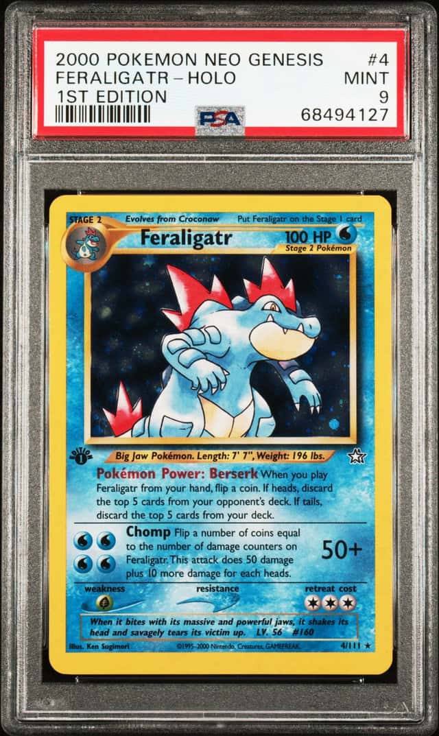 2000 Pokemon Neo Genesis 1st Edition Holo Feraligatr #4 PSA 9 MINT