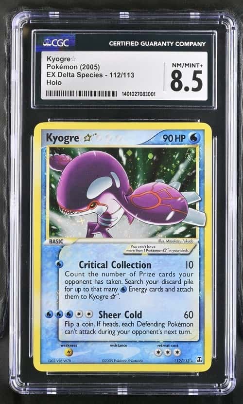 2005 Pokemon EX Delta Species Holo Kyogre Gold Star #112 CGC 8.5 NM-MT+