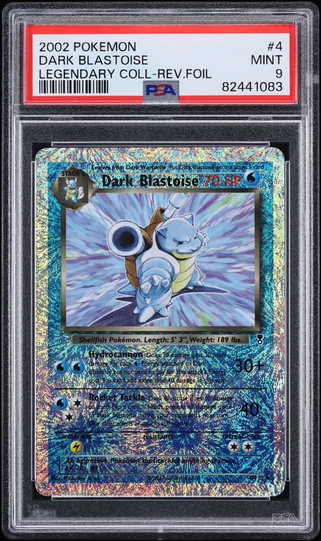2002 Pokemon Legendary Collection Reverse Holo Dark Blastoise #4 PSA 9 MINT