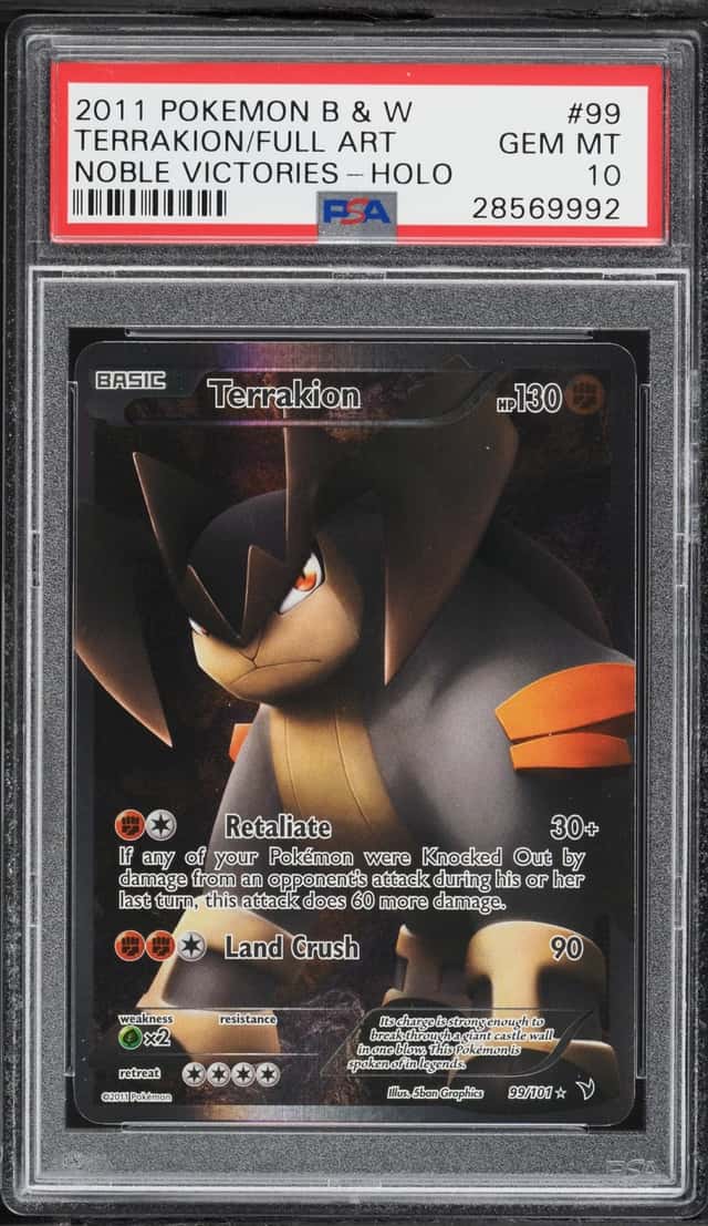 2011 Pokemon Black & White Noble Victories Full Art Terrakion #99 PSA 10 GEM MINT
