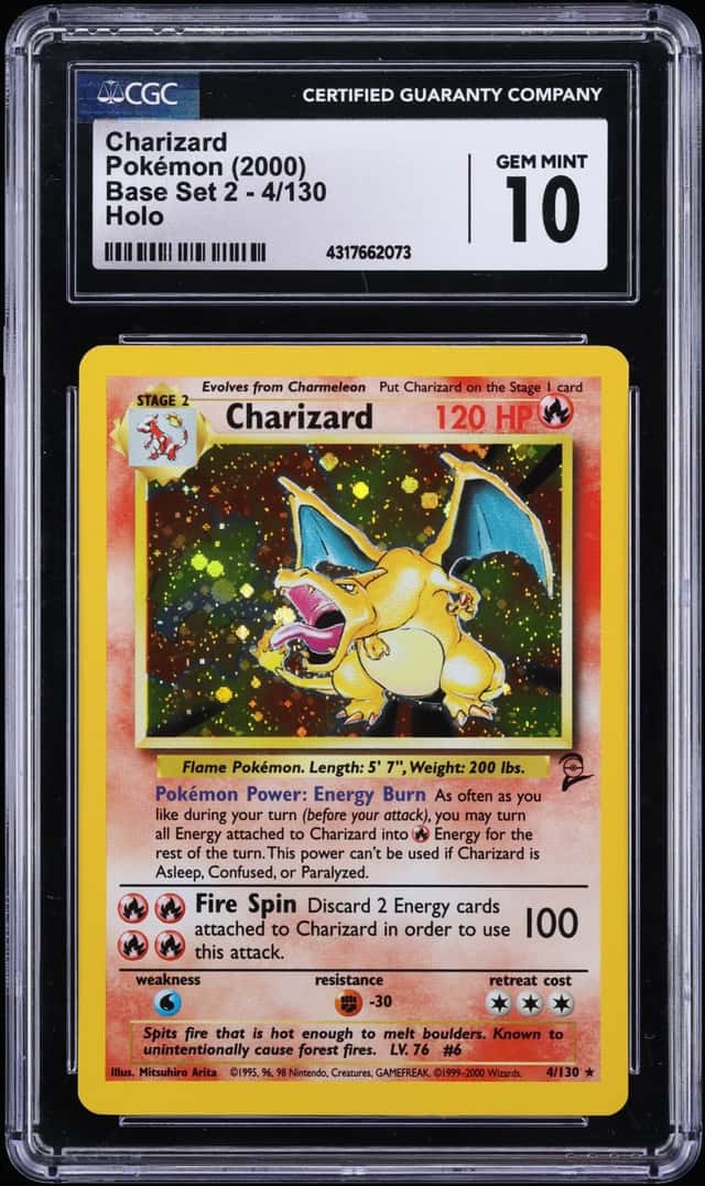 2000 Pokemon Base Set 2 Holo Charizard #4 CGC 10 GEM MINT