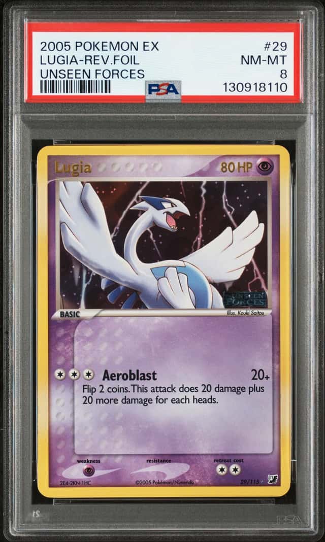 2005 Pokemon EX Unseen Forces Reverse Holo Lugia #29 PSA 8 NM-MT