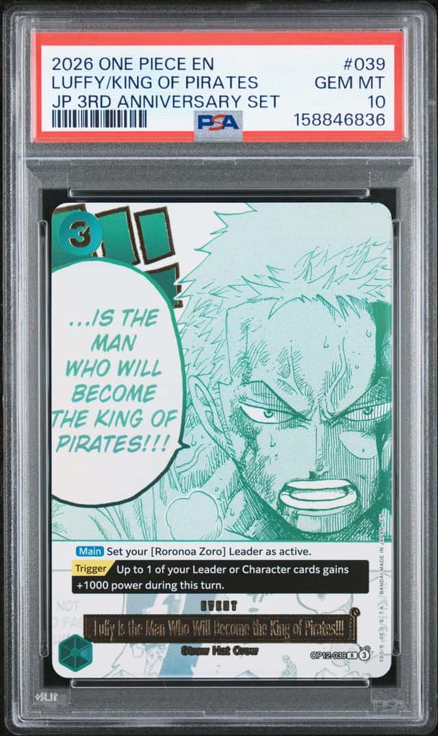 2026 One Piece EN JP 3rd Anniversary Set #039 Luffy/King of Pirates PSA 10