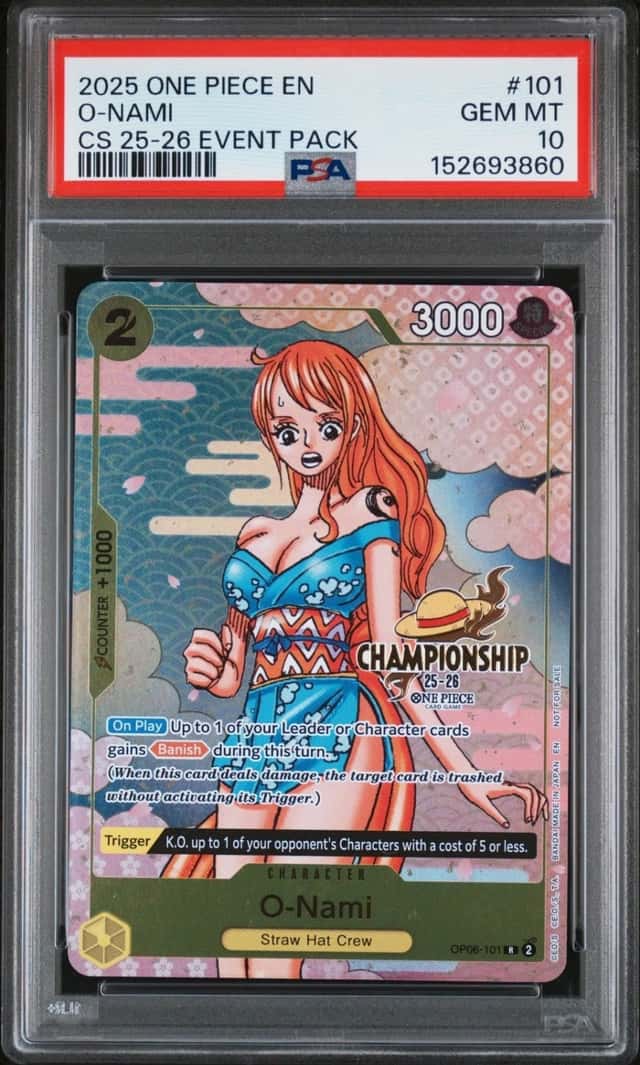 ONE PIECE O-NAMI 2025 CHAMPIONSHIP 2025-26 EVENT #101 PSA 10