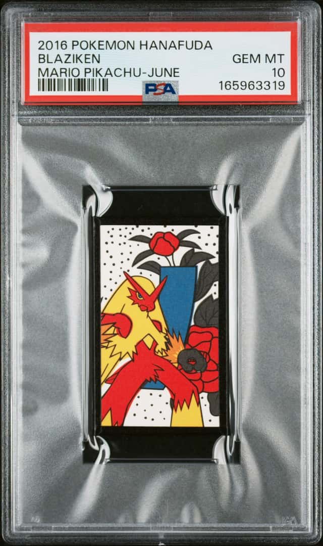 2016 POKEMON HANAFUDA MARIO PIKACHU JUNE BLAZIKEN PSA 10