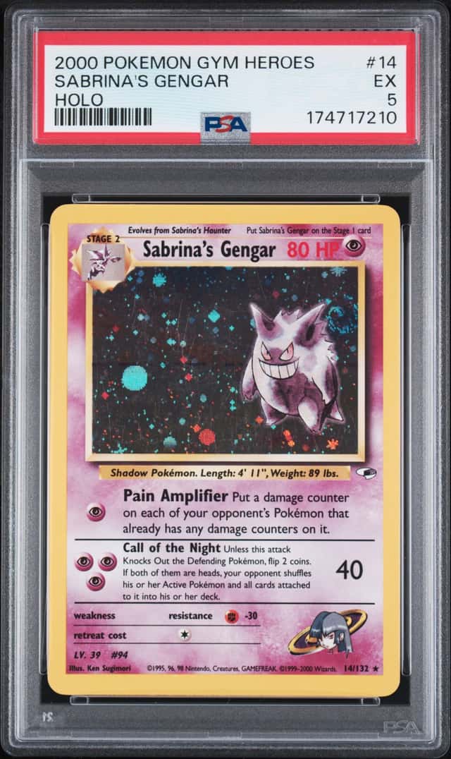 2000 Pokemon Gym Heroes Holo Sabrina's Gengar #14
