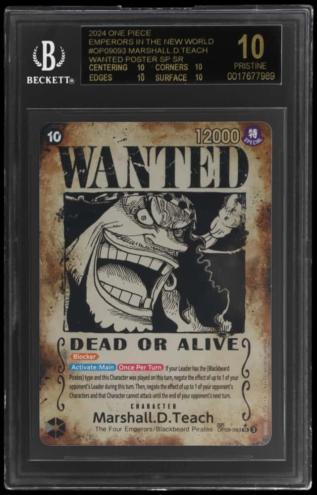2024 One Piece Emperors In New World Wanted Alternate Art Marshall D. Teach #OP09-093