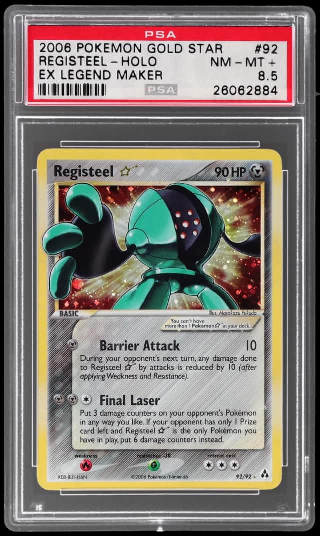 2006 Pokemon Ex Legend Maker Gold Star Holo Registeel #92