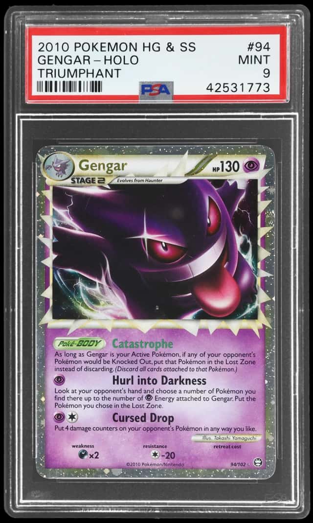 2010 Pokemon Heartgold and Soulsilver Triumphant Holo Gengar #94