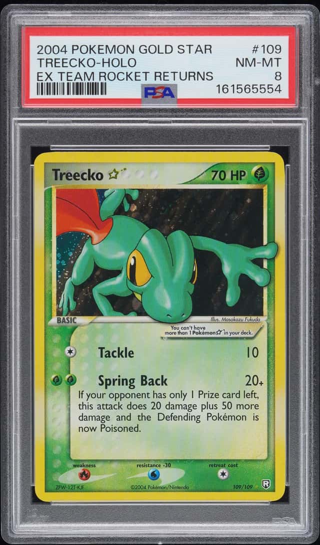 2004 Pokemon Ex Team Rocket Returns Holo Treecko Gold Star #109