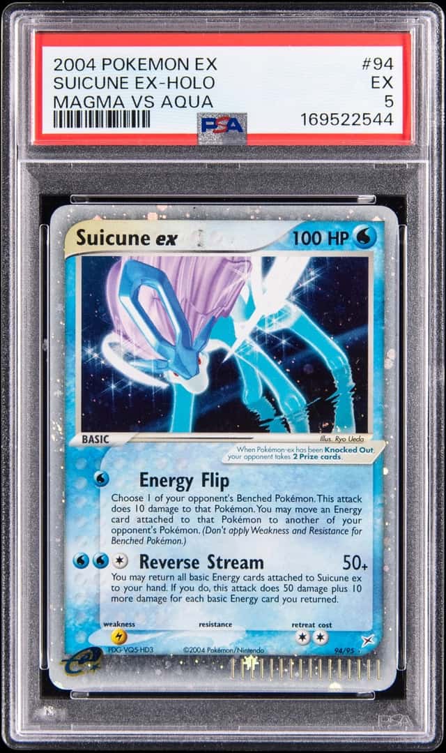 2004 Pokemon EX Magma vs. Aqua Holo #94 Suicune ex - PSA EX 5