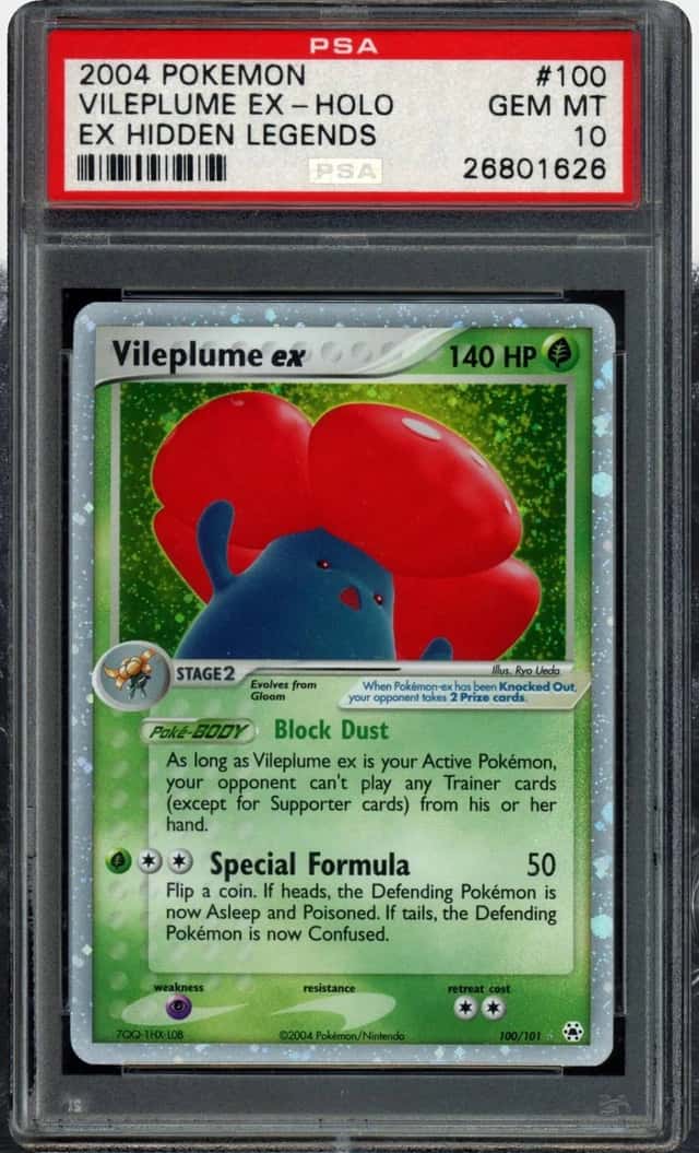 2004 POKEMON EX HIDDEN LEGENDS #100/101 VILEPLUME EX HOLO ULTRA RARE PSA 10