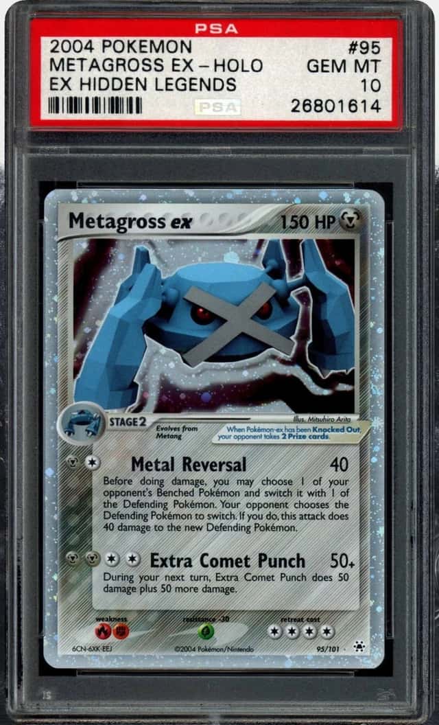 2004 POKEMON EX HIDDEN LEGENDS #95/101 METAGROSS EX HOLO ULTRA RARE PSA 10