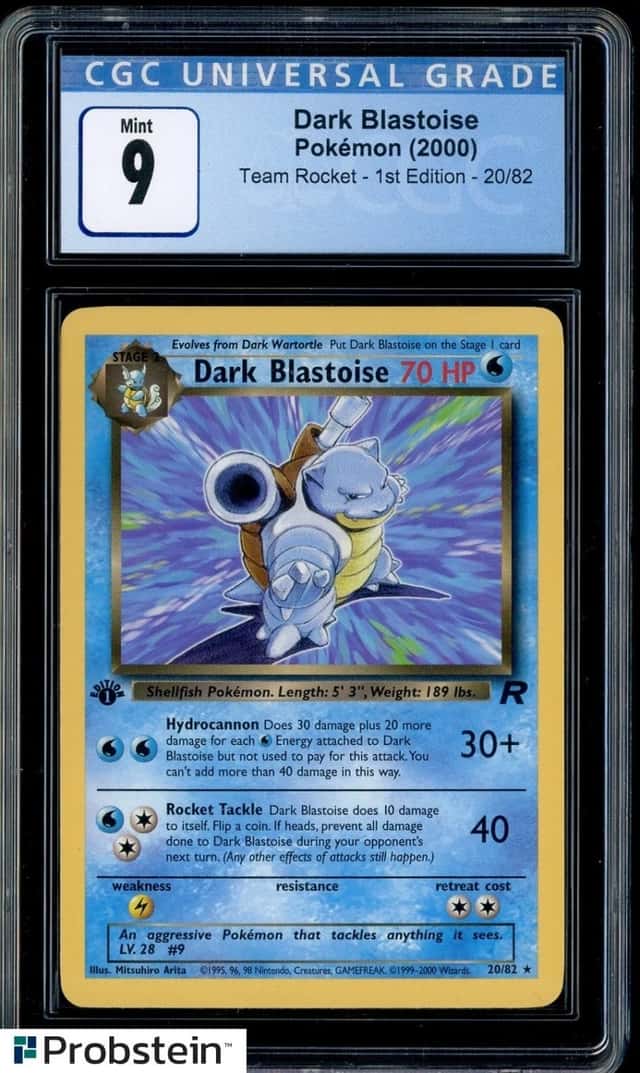 2000 Pokemon Team Rocket 1st Edition #20/82 Dark Blastoise CGC 9 MINT