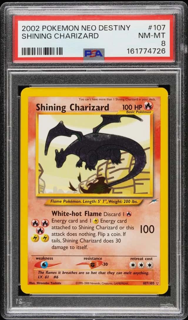 2002 POKEMON NEO DESTINY #107 SHINING CHARIZARD PSA 8