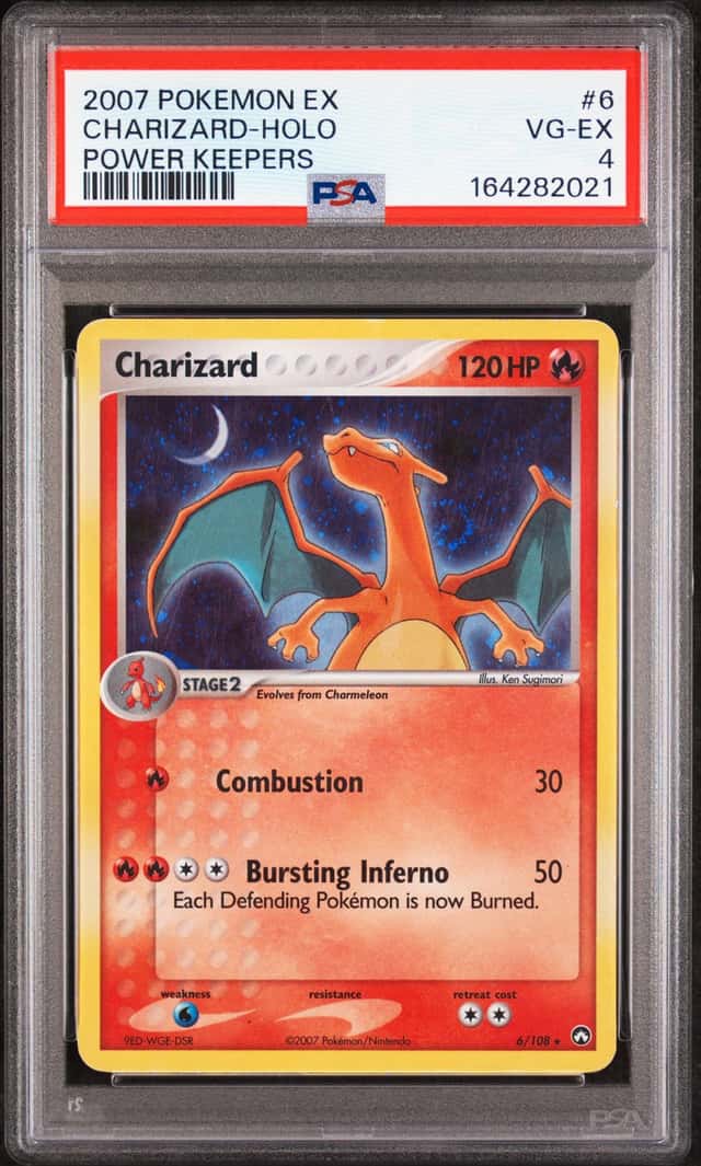 CHARIZARD 2007 POKÉMON POWER KEEPERS HOLO #6 PSA 4 VG-EX