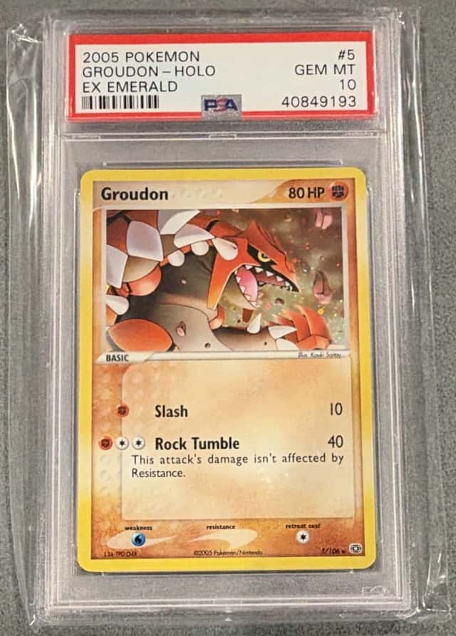 2005 Groudon 5/106 EX Emerald Holo PSA 10 Pokemon Card