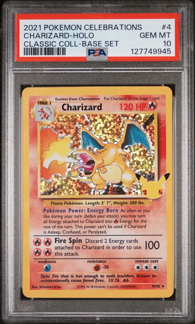 Pokemon Card PSA 10 Charizard Celebrations 4/102 With Guard